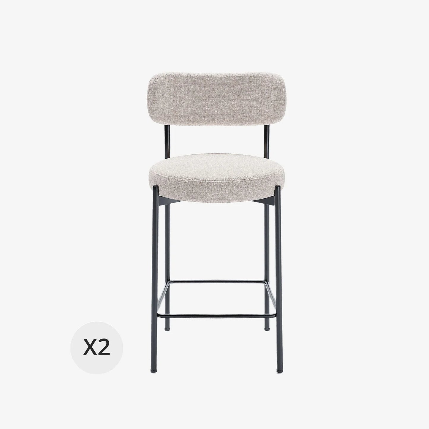 Lot de 2 fauteuils de bar velours cr me Lili