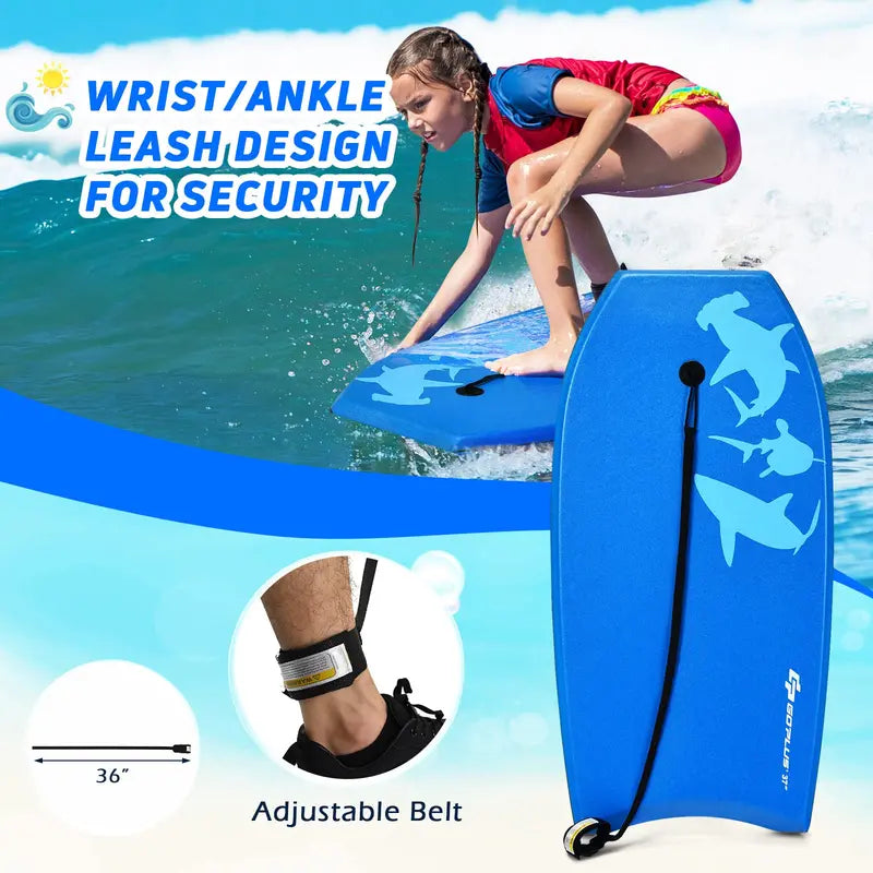 Lightweight Bodyboard Featuring EPS Core, XPE Deck, and HDPE Slick Bottom