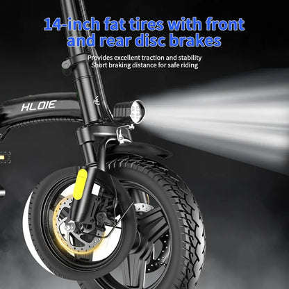 HLOIE 14-Inch Foldable Electric Bike  750W Motor, 23 MPH Max Speed
