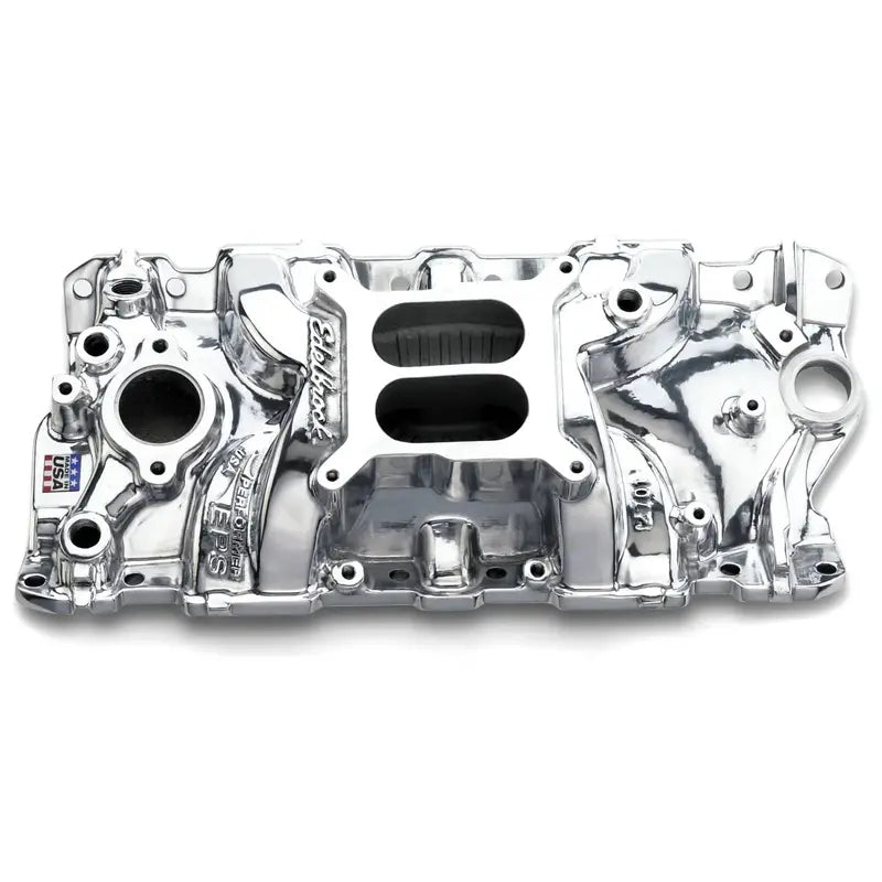 Polished Aluminum Intake Manifold  Universal Fit Performance Upgrade for Small-Block Engines (Model 27011)