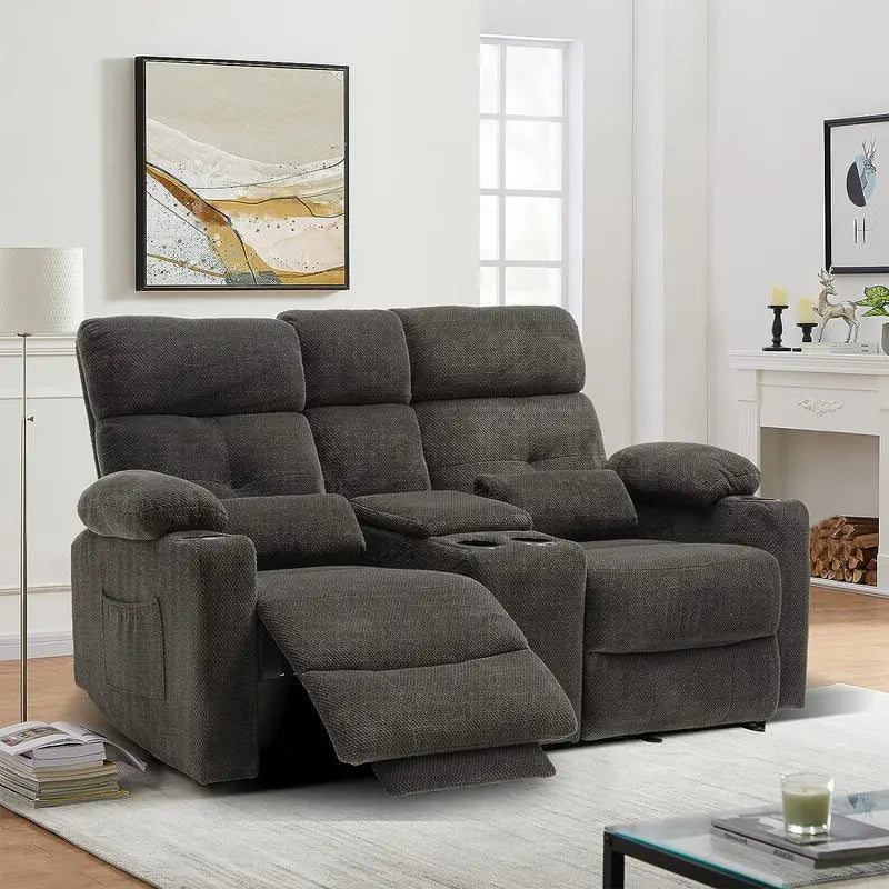RIHEREFY 68  RV Power Reclining Loveseat | RV Wall Hugger Loveseat Recliner