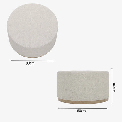 Grand pouf rond ottoman en bouclette