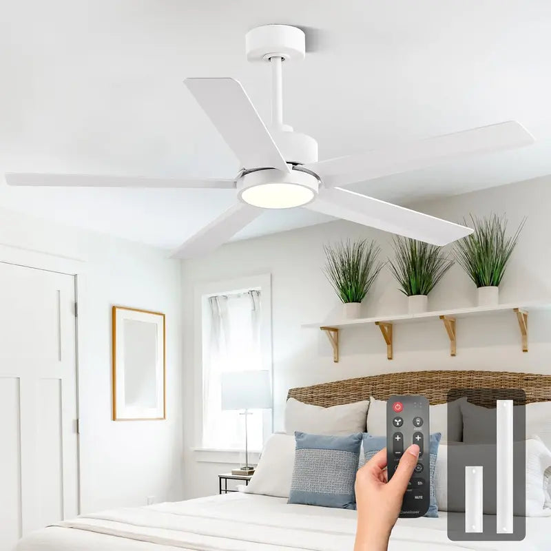 72-Inch Modern Ceiling Fan with Dimmable 3-CCT Light & Remote | 8-Blade Quiet DC Motor, 6-Speed Reversible, 24W Energy-Efficient Design for Living Rooms, Bedrooms, Patios, or Industrial Spaces
