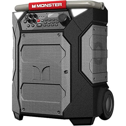 Monster Rockin’ Roller 270 Portable Indoor/Outdoor Wireless Speaker, 200 Watts, Up to 100 Hours Playtime, IPX4 Water Resistant, Qi Charger, Connect to Another TWS Speaker (Slate)