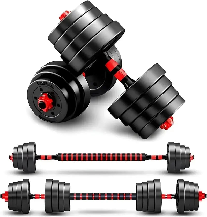 Adjustable Dumbbell Set  Converts to Dumbbells or Barbell for Versatile Training