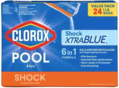 XtraBlue Shock & Algaecide Treatment  1 lb Bag (24-Pack) for Spas & Hot Tubs