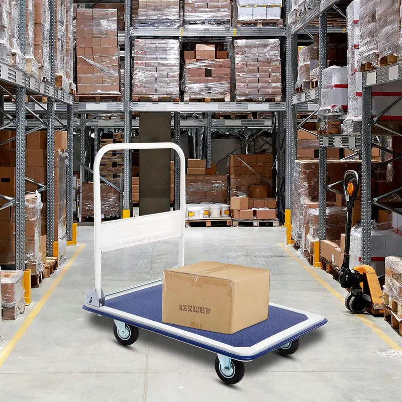 Heavy-Duty Folding Platform Cart  660 LB Capacity Flatbed Dolly with Smooth-Rolling Casters