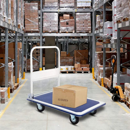 Heavy-Duty Folding Platform Cart  660 LB Capacity Flatbed Dolly with Smooth-Rolling Casters