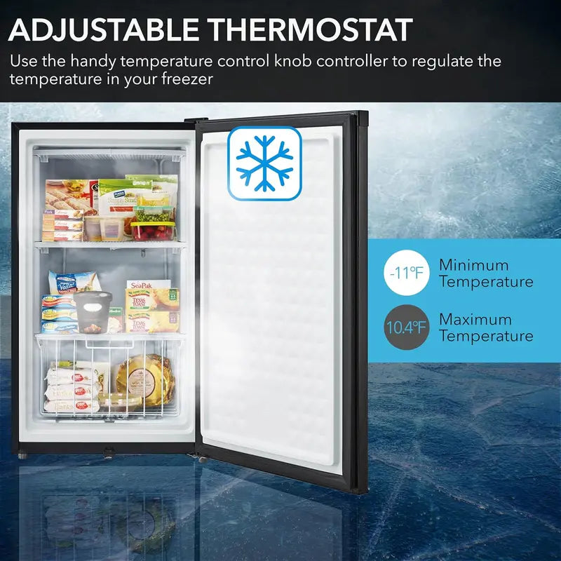Whynter 1.1 Cu. Ft. Energy Star Upright Mini Freezer  Compact Stainless Steel Unit with Lock (CUF-112SS)