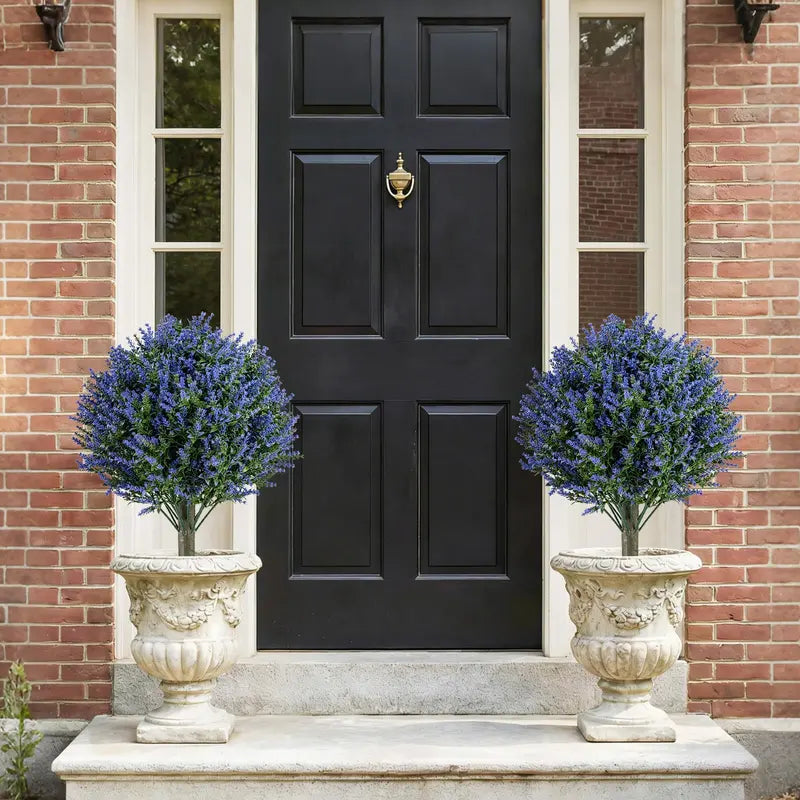 2-Pack Sun-Resistant Lavender Topiary Balls  UV-Stable Indoor/Outdoor Evergreen Decor