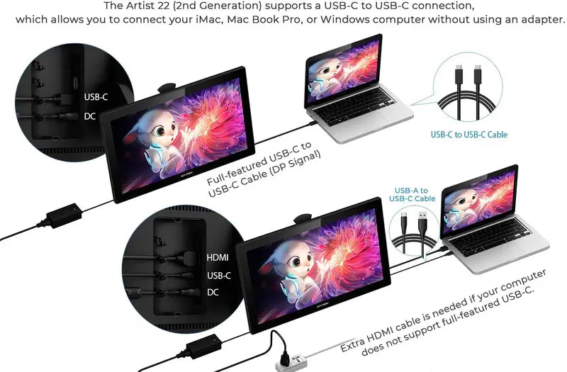 XP-PEN Artist 22 (2nd Gen) 21.5″ Drawing Tablet with 1080p Display, Battery-Free Stylus, for Windows & Mac
