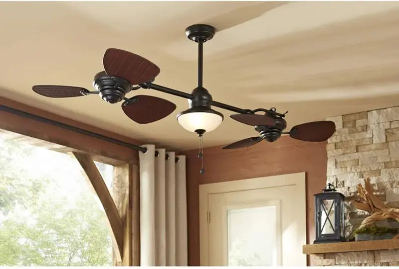 Harbor Breeze Twin Breeze II 74-Inch Outdoor Ceiling Fan  Bronze Finish