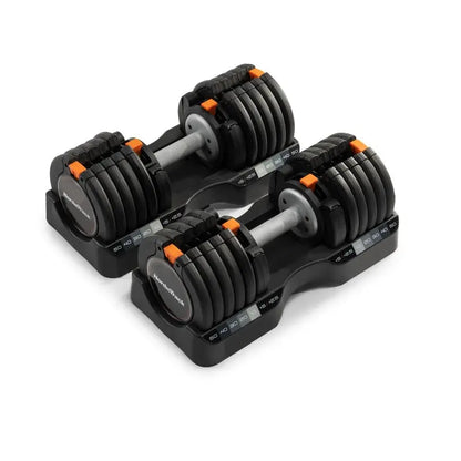 NordicTrack Select-A-Weight Dumbbell Set  Adjustable 55 lb. Pair with Easy Dial-Select Mechanism