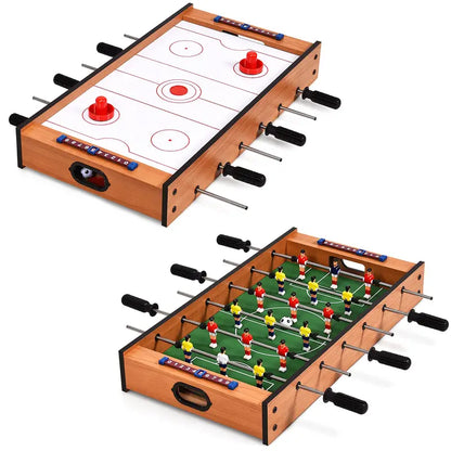 Dual-Function Mini Game Table — Foosball & Air Hockey Combo with Authentic Play Surface