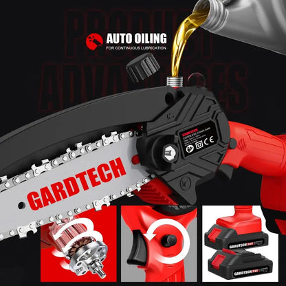 Gardtech 6-Inch Cordless Electric Chain Saw for Portable Pruning and Cutting