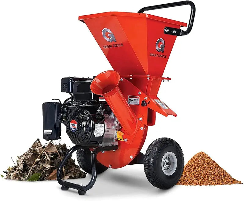Heavy-Duty Gas-Powered Wood Chipper Shredder Mulcher