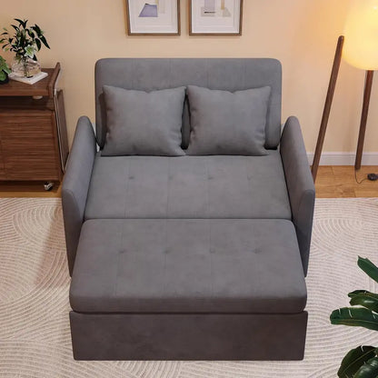 Compact 3-in-1 Loveseat Sleeper Sofa  Pull-Out Convertible Couch for Small Living Areas