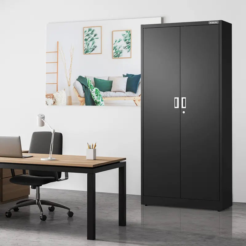 WORKPRO Steel Garage Storage Cabinet  Lockable Metal Unit with Doors and Adjustable Shelving