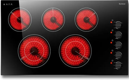 Karinear 30-Inch 4-Burner Ceramic Electric Cooktop  Sleek Built-in Radiant Stove Top for Modern Kitchens