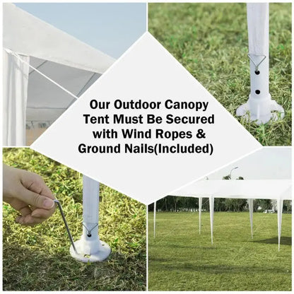 Premium 10×30 ft Pop-Up Canopy Tent with 8 Zippered Sidewalls  Heavy-Duty Outdoor Party Shelter for Events and Gatherings