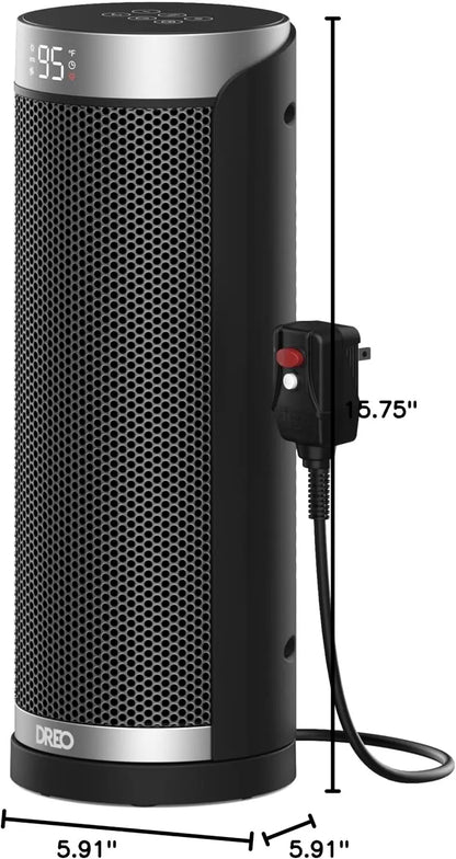 Dreo Portable 1500W Space Heater | 70° Oscillating PTC Heater with 8 Safety Protections, 5 Modes, Remote Control, 12H Timer & Ultra-Quiet Operation