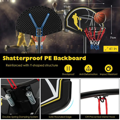 All-Environment Adjustable Basketball Hoop  12-Position Indoor/Outdoor Goal (4.2510 ft)