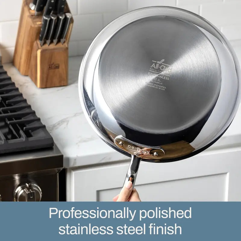All-Clad D3 Stainless Steel 8-Quart Stockpot with Lid  Induction-Compatible & Oven-Safe