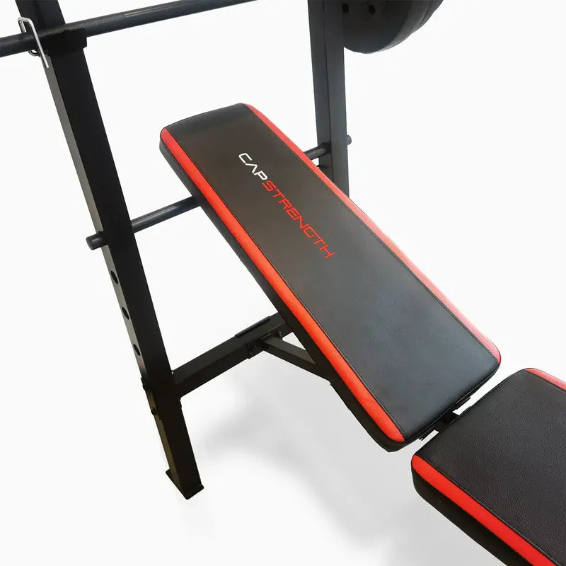 Adjustable Weight Bench with Power Rack, Leg Extension, and 90 lb. Capacity