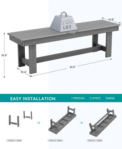 7-Piece HDPE Outdoor Dining Set  Weather-Resistant Table with Umbrella Hole & Six Matching Chairs