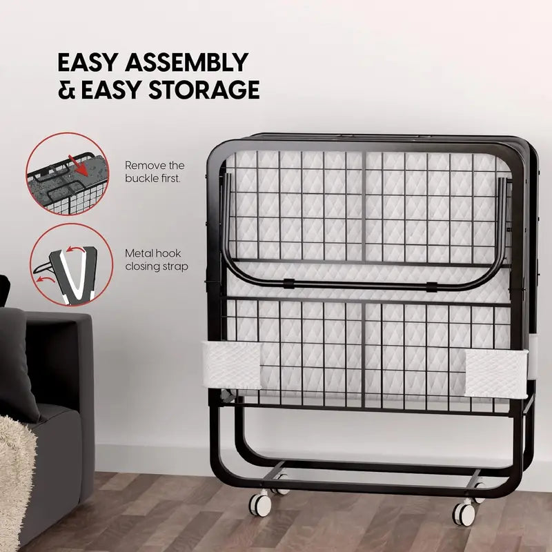 EconoHome Portable Folding Guest Bed with Integrated Mattress