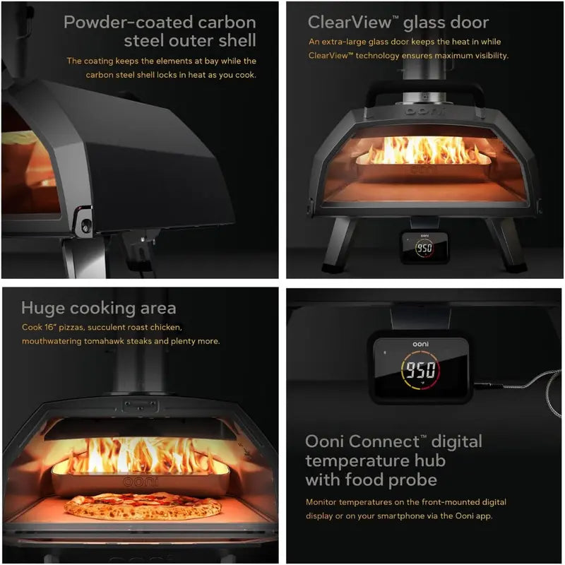 Ooni Karu 12 Portable Outdoor Pizza Oven  Wood & Gas Compatible, 12-Inch Capacity, 60-Second Baking