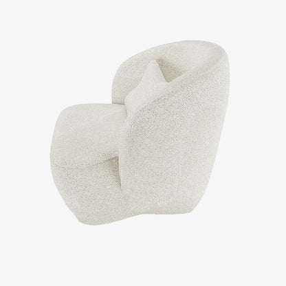 Fauteuil design boucl  blanc Pablo