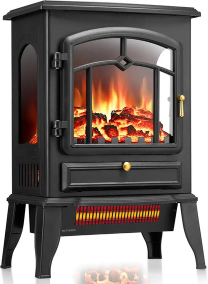 ZAFRO Freestanding Electric Fireplace Stove — Lifelike Flame Simulation & Efficient Heating