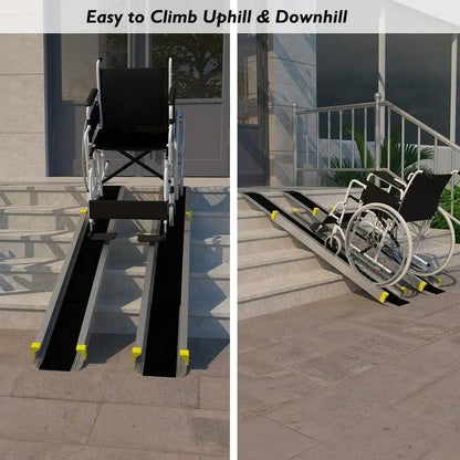Non-Slip Adjustable Aluminum Ramp Set  Portable Step Assistance Solution