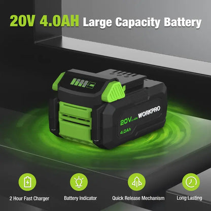 WORKPRO 4.5-Inch 20V Compact Cordless Circular Saw  Includes 4.0Ah Battery, Fast Charger & 3 Blades