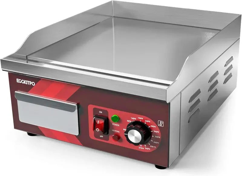 14-Inch Commercial-Grade Electric Griddle with Adjustable Temperature Control