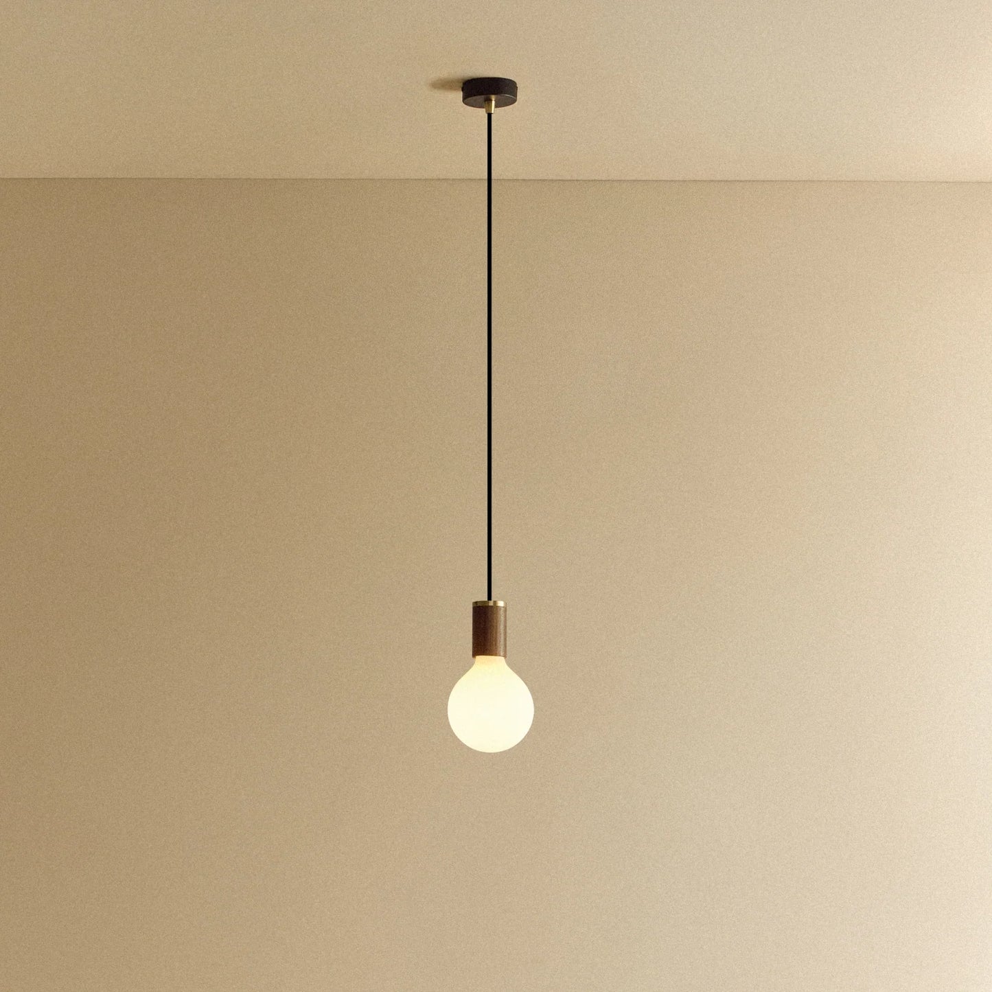 Porcelain III Pendant Light in Walnut