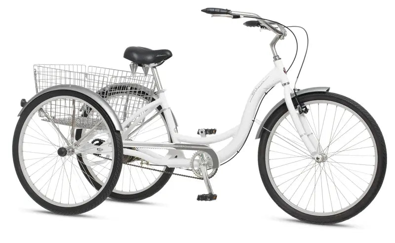 Schwinn Meridian Adult Tricycle  26-Inch Beach Cruiser with Low-Step Frame, Wide Seat &amp; Folding Basket
