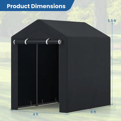 Heavy-Duty Portable Storage Shed  Waterproof Outdoor Carport & Garage Tent for Vehicles or Gear