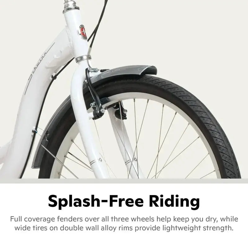 Schwinn Meridian Adult Three-Wheel Cruiser Bike for Beach &amp; Leisure Rides