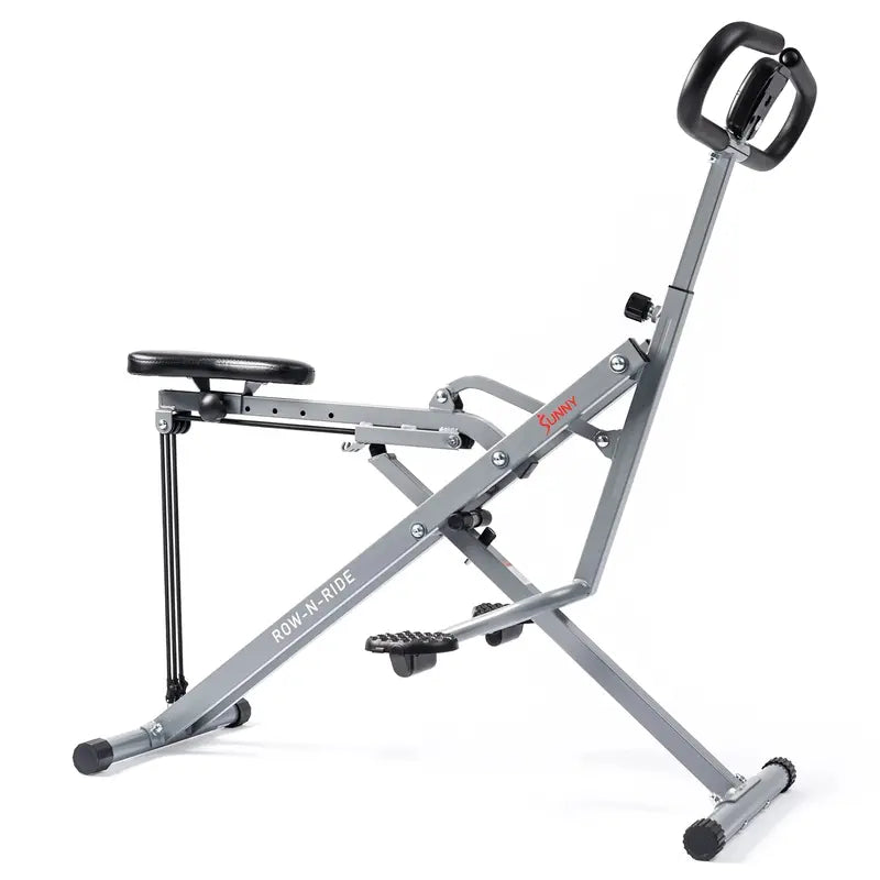 Sunny Health & Fitness Row-N-Ride Squat Assist Trainer with LCD Monitor & Adjustable Tension for Full-Body Workout