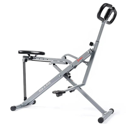 Sunny Health & Fitness Row-N-Ride Squat Assist Trainer with LCD Monitor & Adjustable Tension for Full-Body Workout