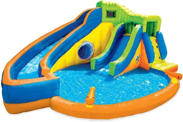 Banzai Pipeline Twist Inflatable Water Park  Kids’ Backyard Splash & Slide Set