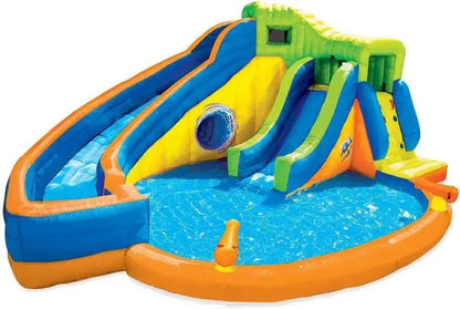 Banzai Pipeline Twist Inflatable Water Park  Kids’ Backyard Splash & Slide Set