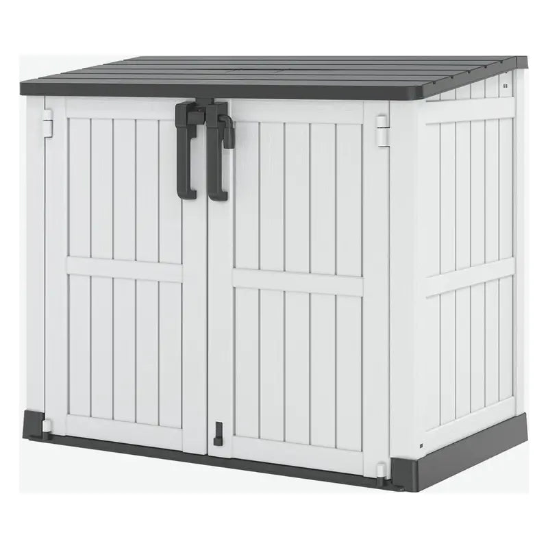 Lockable 36-Cubic-Foot Resin Garden Storage Box  Durable Outdoor Shed Alternative