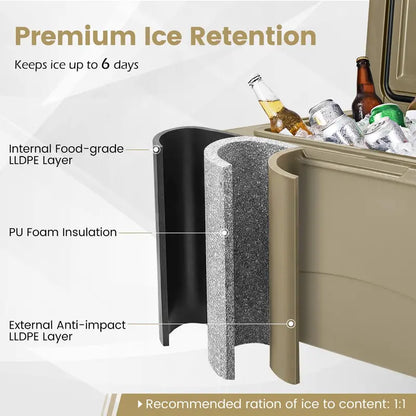 75-Quart Heavy-Duty Portable Cooler  Extended Ice Life, Durable Wheels & Telescoping Handle