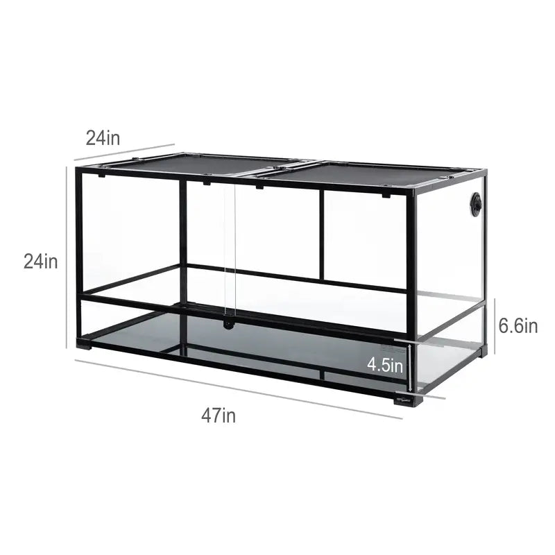 REPTIZOO 120-Gallon Extra-Large Glass Reptile Enclosure with Spacious Layout