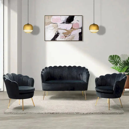 Xabier 3-Piece Living Room Set  52-Inch Modern Sofa and Matching Chairs by HULALA HOME