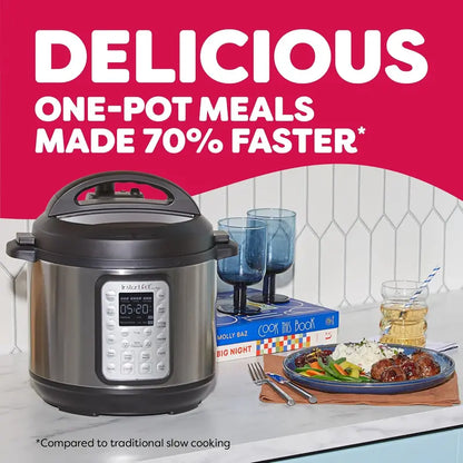 9-in-1 Smart Multicooker — 6-Quart Pressure Cooker, Slow Cooker, Rice Maker, Steamer, Yogurt Maker & More with Recipe App