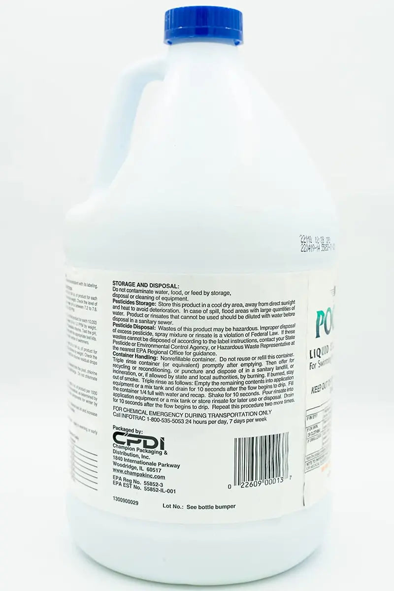 Champion Pool Shock  Ready to Use Liquid Chlorine  Commercial Grade 12.5% Concentrated Strength  4 Gallons